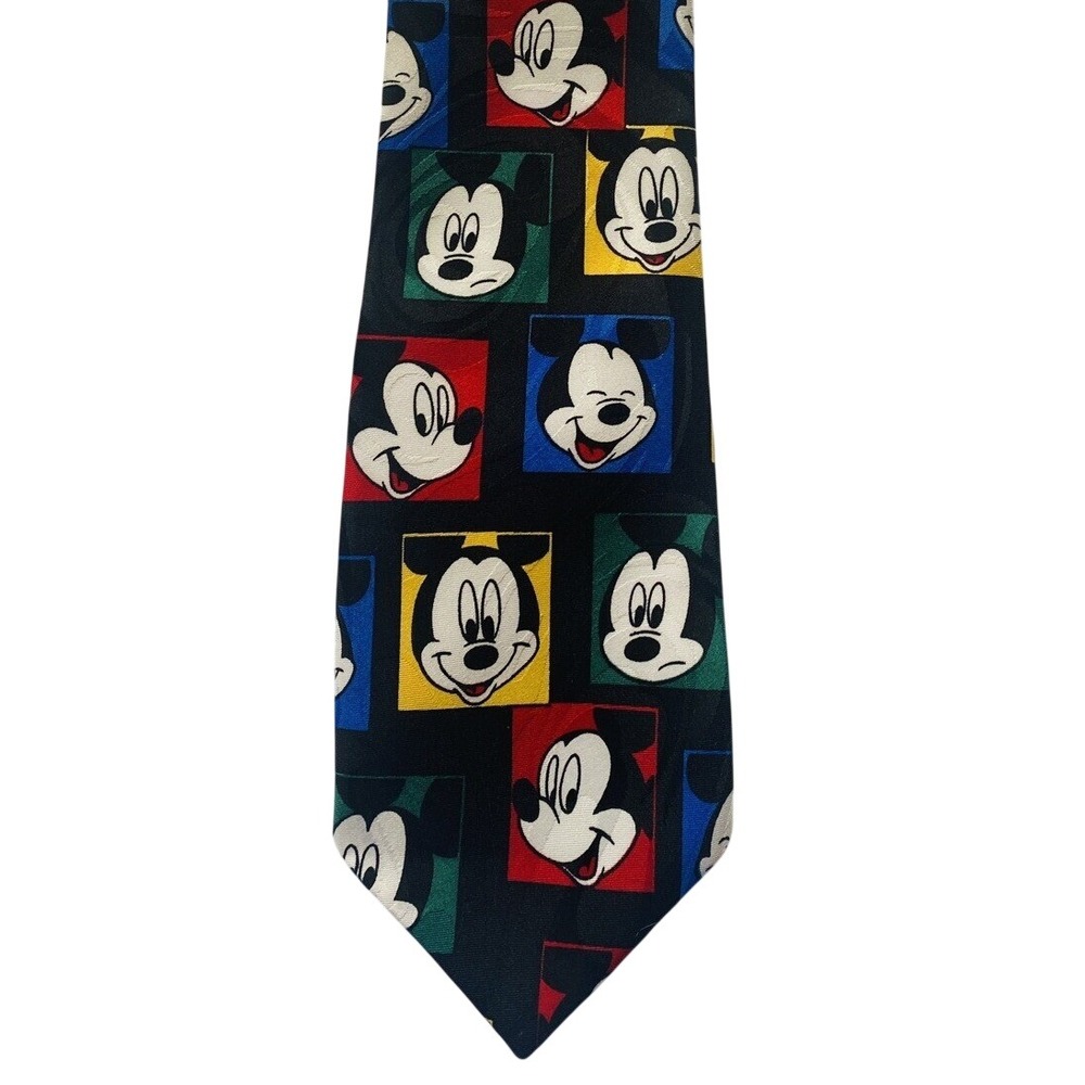 VintageMickey Mouse Necktie Balancine Hot Cakes Mens Neck Tie Disney - Picture 1 of 6